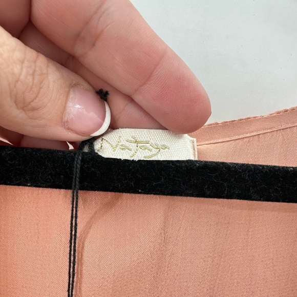 NATAYA Pink crepe embroidered split hem midi woman maxi timeless dress NWT 2X - Picture 8 of 11